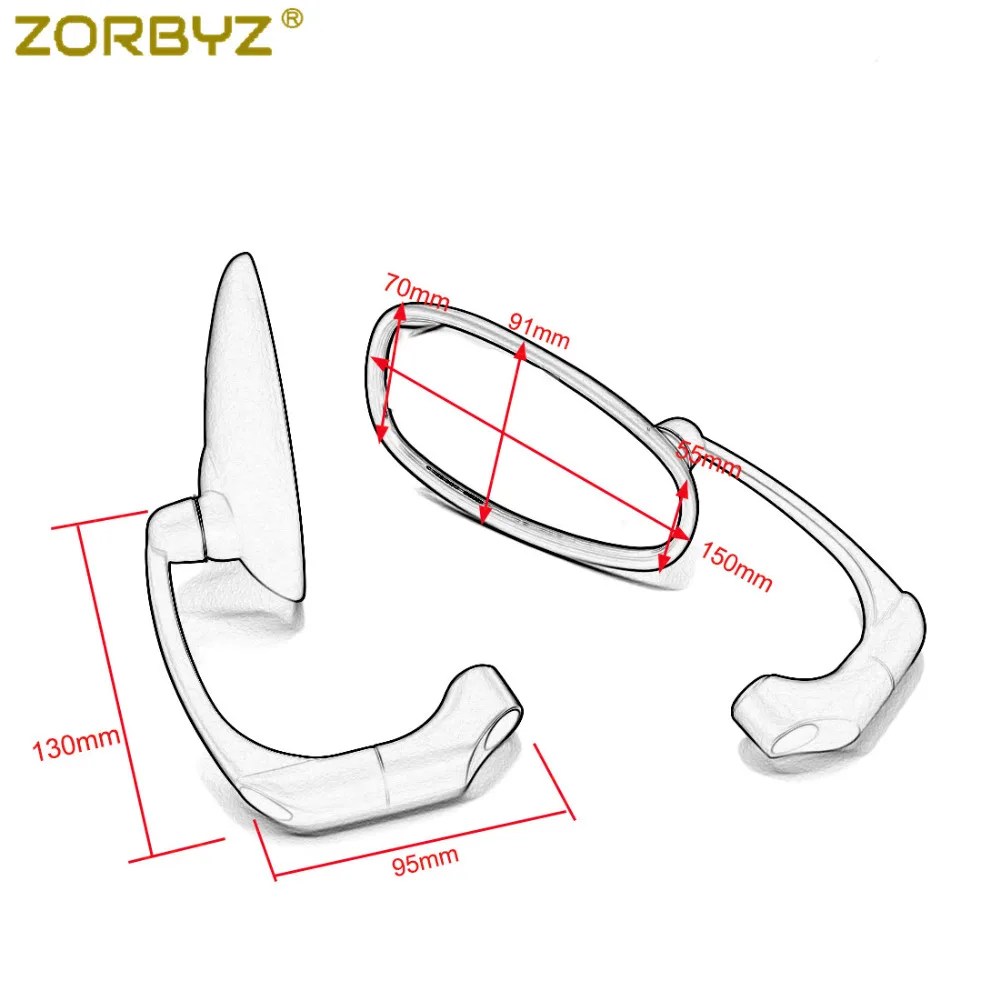 ZORBYZ мотоцикл хром l бар Ретро овальное боковое зеркало заднего вида E9 Mark для Honda