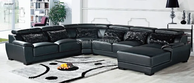 Us 1760 0 Lbz 003 Black Corner Leather Sofas Simple Style Living Room In From Furniture On Aliexpress Alibaba