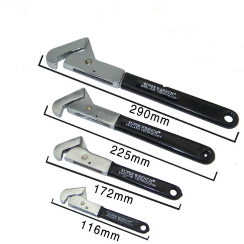 4" 6" 8" 10" Universal Pipe Wrench Hook Type Spanner Adjustable Wrench