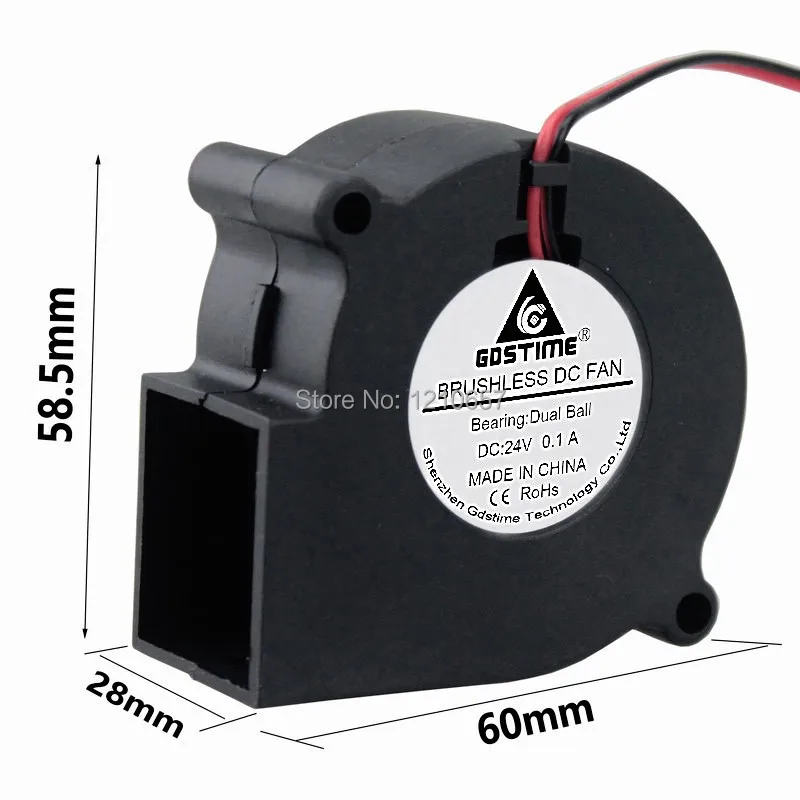 1 шт. Gdstime DC 24 В 2Pin 60 мм 6 см 60x28 6028B двойной шарикоподшипник Вентилятор
