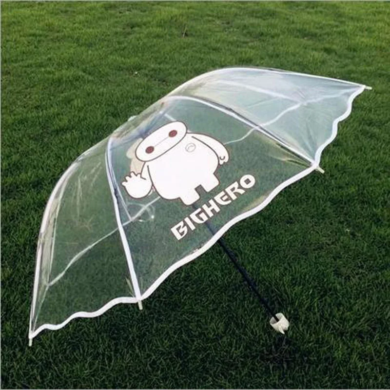 Transparent Umbrella Kids folding Thick Paraguas Clear Lace Umbrella