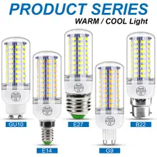 220V GU10 Светодиодная лампа E14 Led Свеча светильник лампочка E27 лампа «Кукуруза» G9 светодиода мощностью 3 Вт 5 Вт 7 Вт 9 Вт 12 Вт 15 Вт Bombilla B22 люстра св...