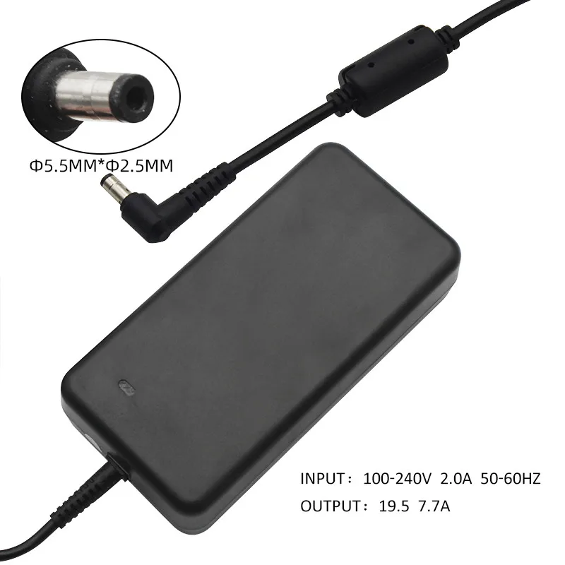 

For Asus Laptop Adapter 19.5V 7.7A 150W 5.5*2.5mm AC Power Charger For G72G G73Y G53S G53SW G53SX FX504GM-AB71-CA GL703GE-DB71