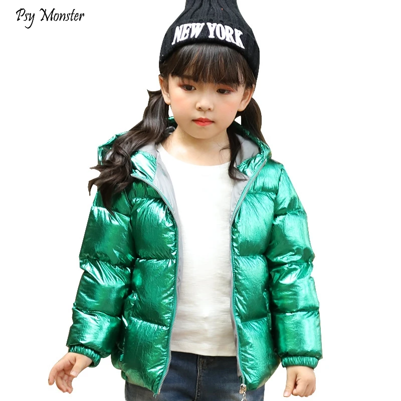 

Children Winter Jackets Baby Boys Space Silver Down Coats Boys Girls Hot Stamping Thickening Down Outwear Kids Fashion Snowsuit