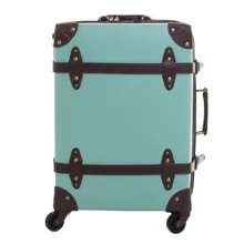 KAWEIDA винтажный чемодан на колесиках, кожаная сумка на колёсиках, Спиннер для женщин, ретро тележка, 20 дюймов, дорожная сумка для мужчин, сумка на багажник