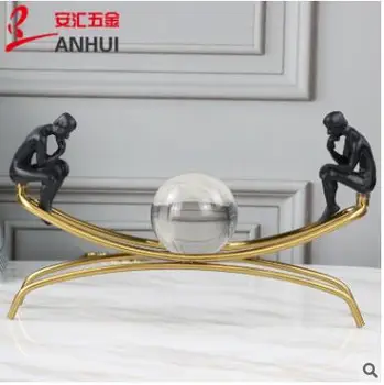 

uropean Creative Crystal Ball Metal Home Decoration Model Study Point Iron Decoration Decoration