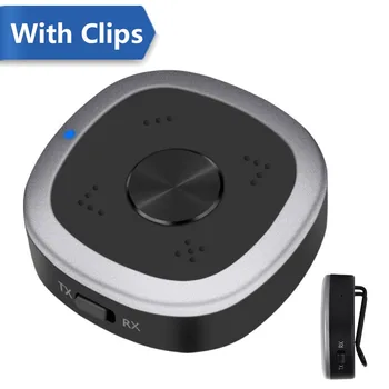 

Newest Bluetooth Adapter Built-in Mic, Support Dual APTX HD Bluetooth 5.0 Transmitter and Receiver 3.5mm AUX Audio Adapter