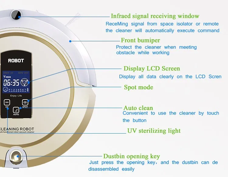 Корабль из ЕС RU или Китая) робот Вакуумный Пылесос Многофункциональный(развертки, вакуум, Швабра, стерилизация) ЖК сенсорный экран, Расписание, автоматическая зарядка