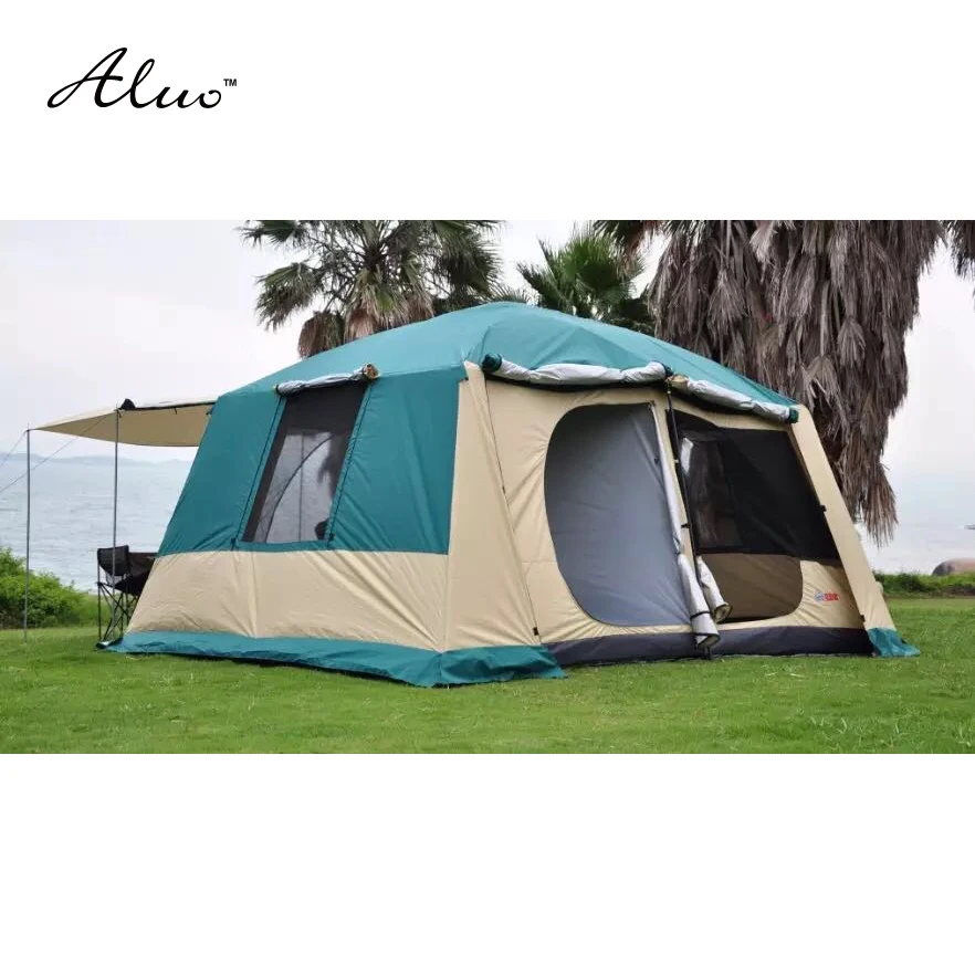 

8-10 person 4*3*2.17 meter 3 rooms Large military tents outdoor camping tent waterproof 5000PU beach tent for Family outings