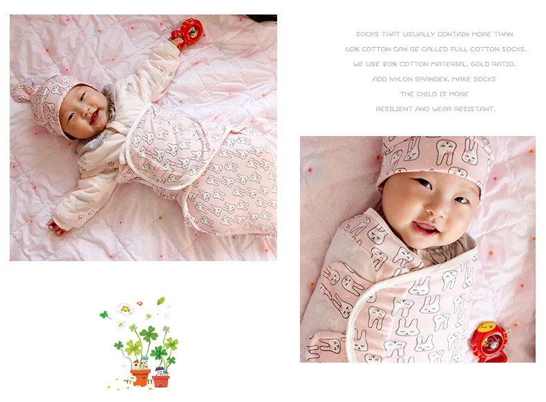 60*75 см детский спальный мешок на молнии детский конверт для новорожденных спальные принадлежности хлопок детское постельное белье пеленание пижамы шляпа AZT2302