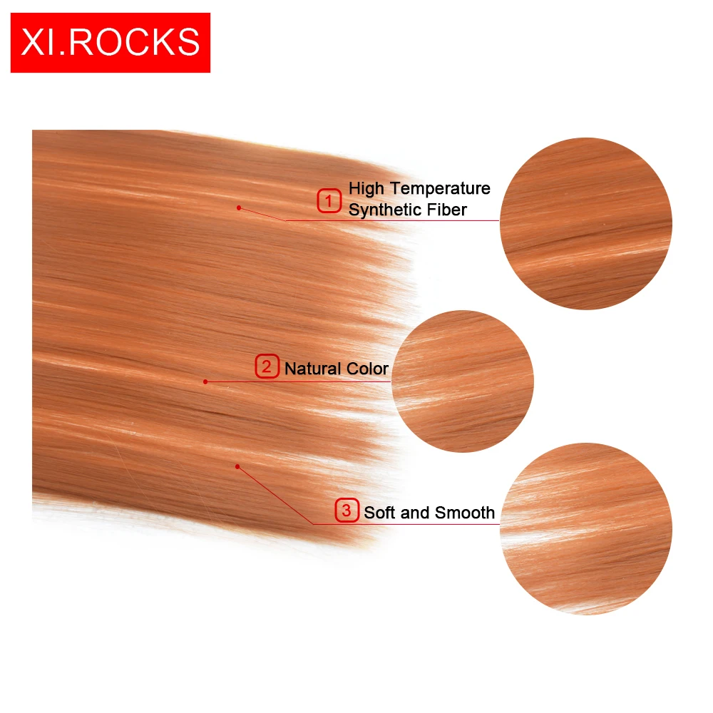 Wjlzz5050/1 p Xi. Rocks синтетические 20 дюймов Ombre ClipIn волосы для наращивания длинные прямые накладные парики для наращивания шиньоны для женщин парик