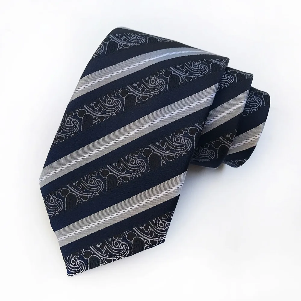 Jemygins Новый Дизайн Цветочный Шелковый Галстук Пейсли для Для мужчин полосатый синий зеленый галстук для свадебной моды градиент 8 см