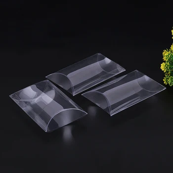 

10pcs/lot Clear Pillow Shape PVC Box Jewelry Packaging Gift Display Box Transparent Candy Gift Package Display Box Party Supply