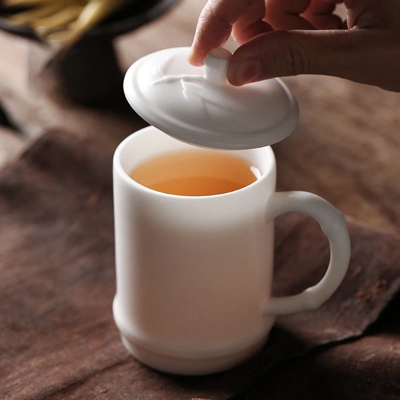 TANGPIN traditional chinese ceramic tea mugs with lid white coffee mugs