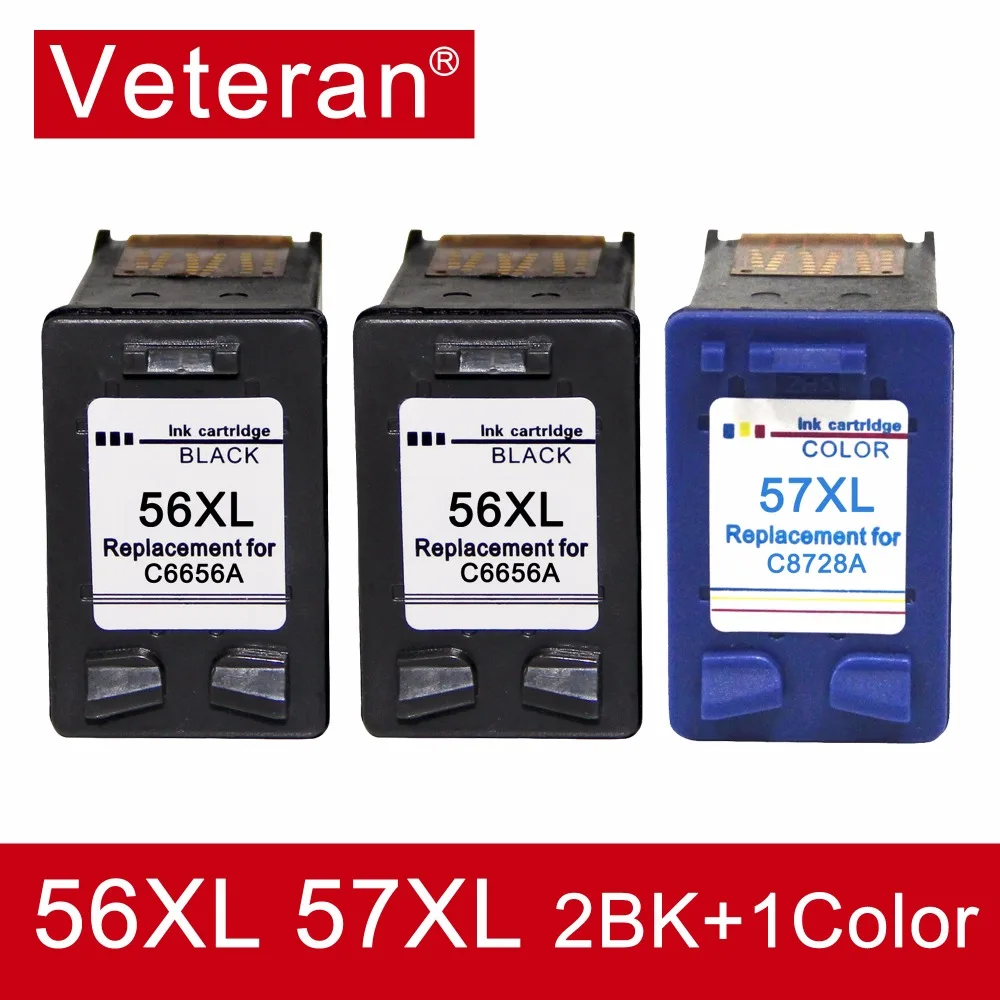 Ветеран 56XL 57XL Совместимый картридж для hp 56 57 C6656a C6657a hp56 с чернилами Deskjet 2100 220 450 5510