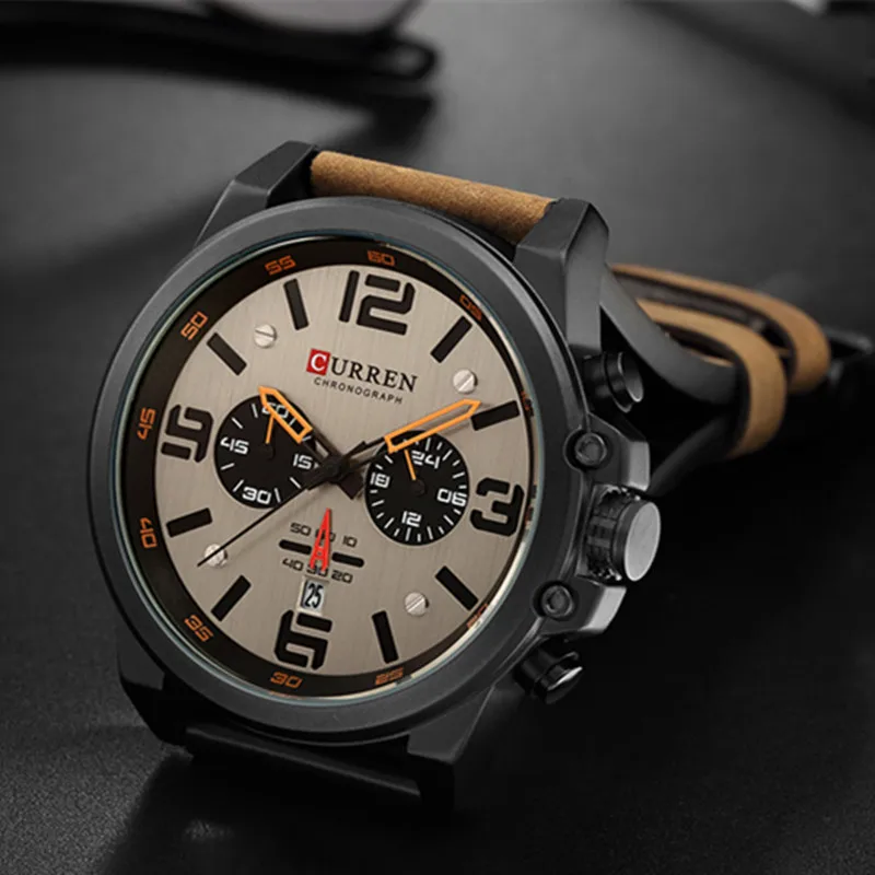 New 2019 Men Watch CURREN Top Brand Luxury Mens Quartz Wristwatches Male Leather Military Date Sport Watches Masculino Hot