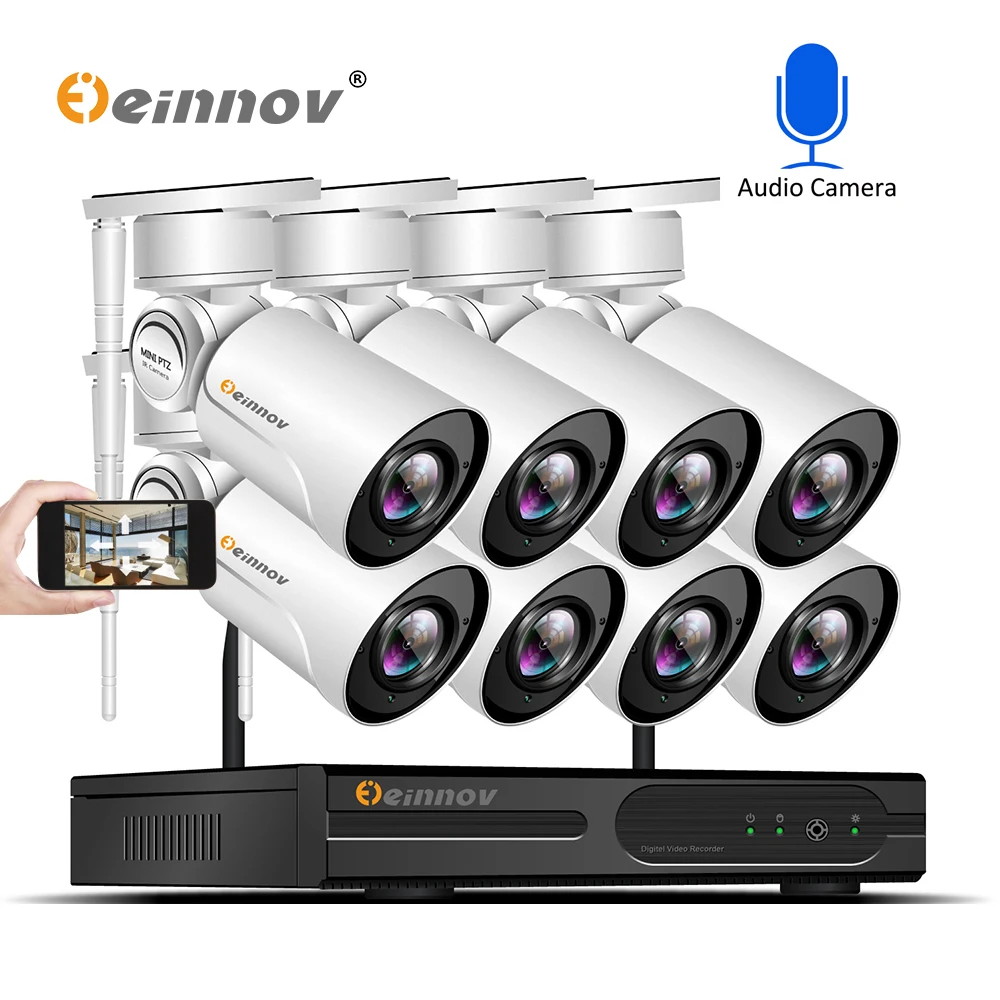 

8CH 1080P PTZ Wifi CCTV Security Camera System Onvif Video Surveillance Kit Aduio Home Wireless NVR Kit 2MP 4XZoom 2.8mm-12mm