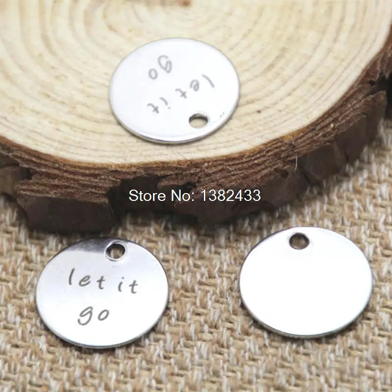 

10pcs let it go silver tone message charm pendant 20mm