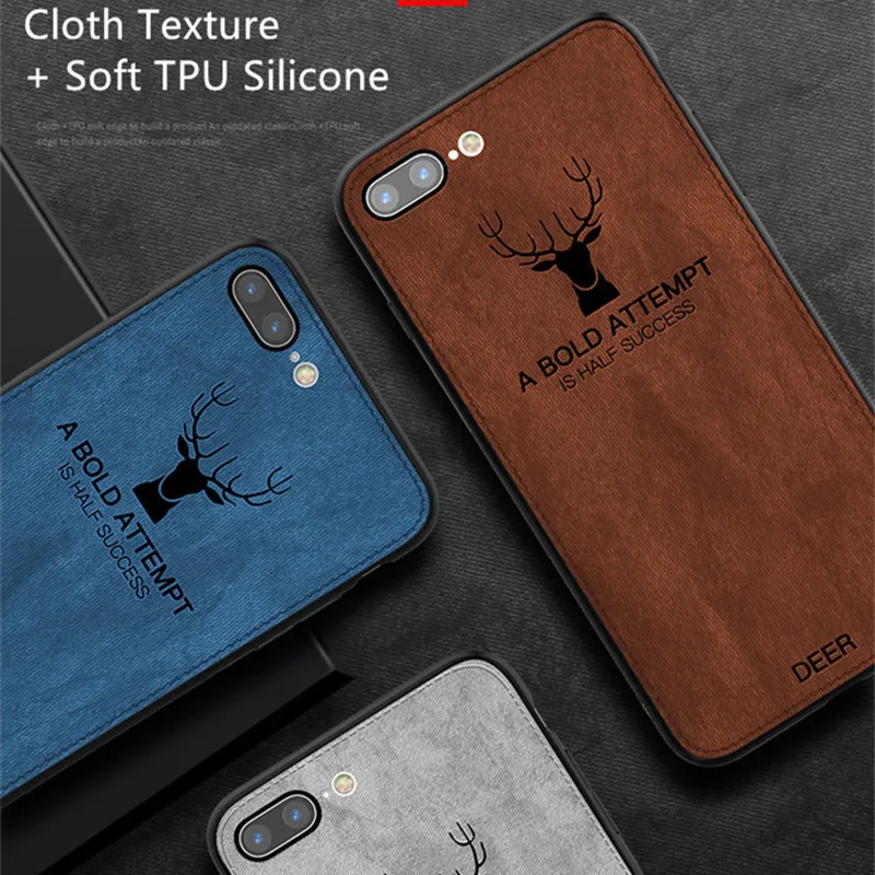 

Fashion Phone Case for iPhone X XS Max 7 Plus Case Soft Canvas Deer Phone Cases for iPhone 6 6s 8 Plus XR Case Coque Funda Capa