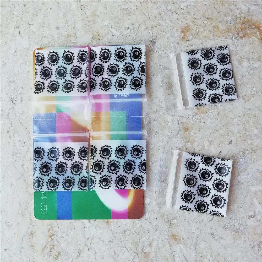 100pieces Small Seal Zip lock Baggies 1x1 inch Mini Plastic Zip Bags Magic 8 Ball Design Print Tiny Baggies 2.5x2.5cm 1010 4