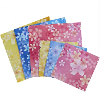 

Hot-selling Sakura Flat Type Pure Aluminum Heat Sealable Top Open Bag, Food Grocery Packaging Bag Mask Small Gift Tea bag J10028