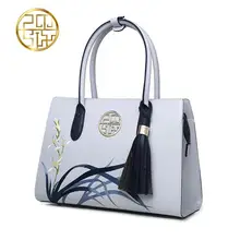 Известный бренд, высокое качество, коровья кожа, женская сумка,, китайский ветер, модная сумка через плечо, сумка-мессенджер, Изысканная сумка с вышивкой