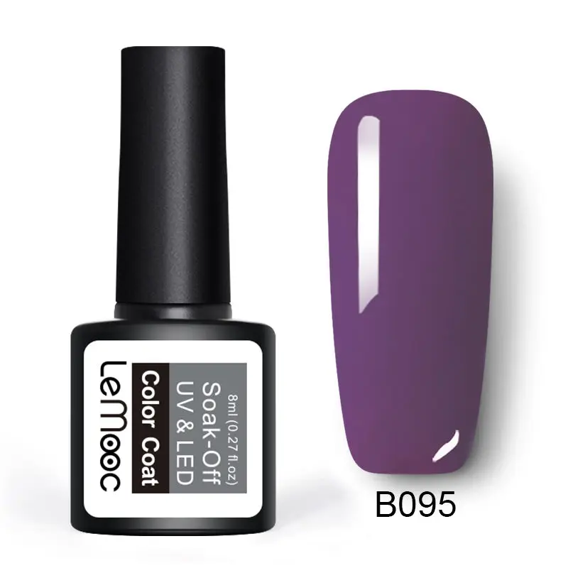 LEMOOC 8 мл фиолетовый Гель-лак для ногтей замачиваемый УФ/светодиодный гель для ногтей Полупостоянный Гель-лак для ногтей 24 Цвета - Цвет: B095