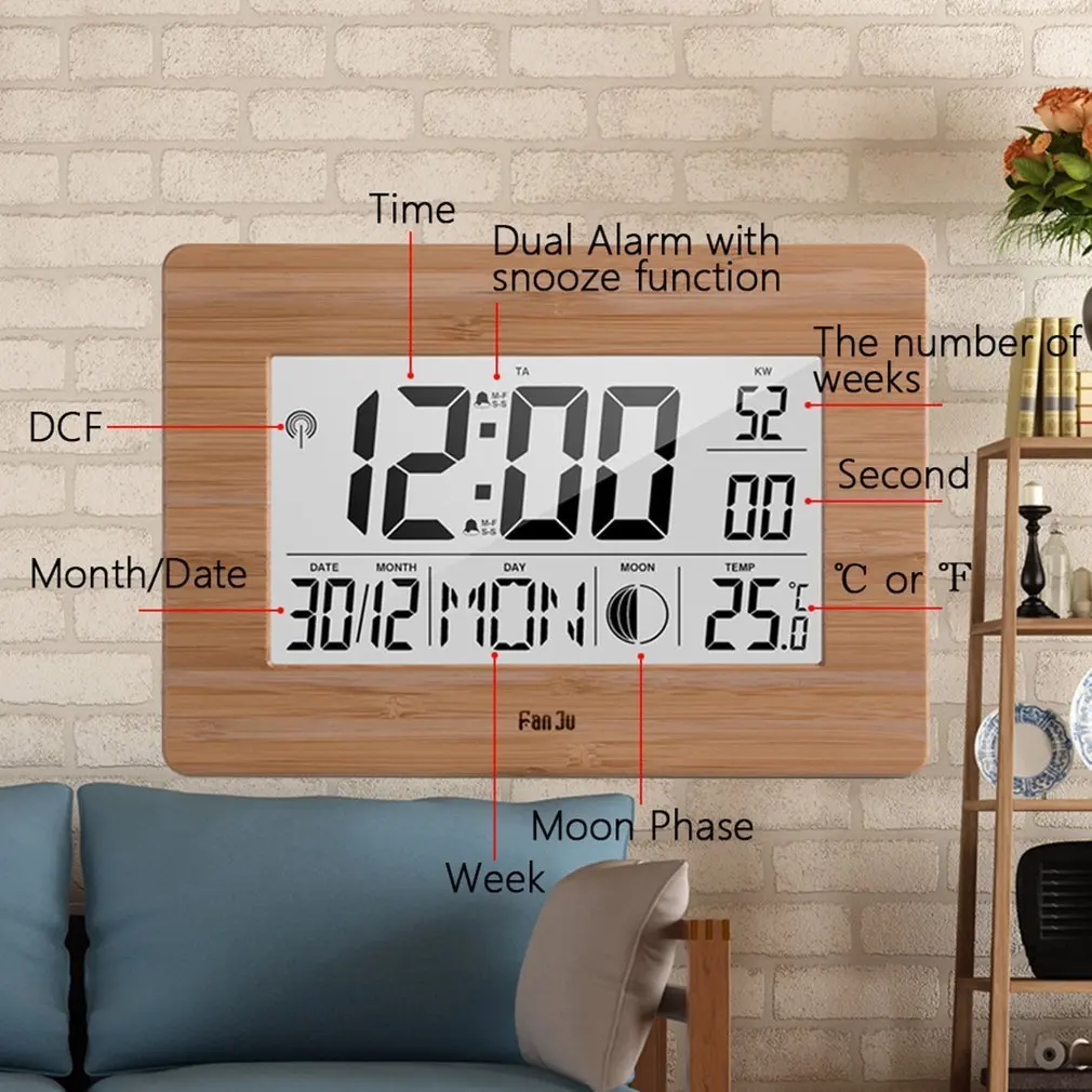 Настольные ЖК-часы, электронные цифровые часы с монитором температуры и влажности, часы, термометр, гигрометр, погода, таблица, часы