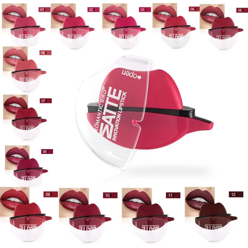 

Lipstick set Make-up velvet lipstick Lip shape 12 colors waterproof matte matte creative styling new velvet