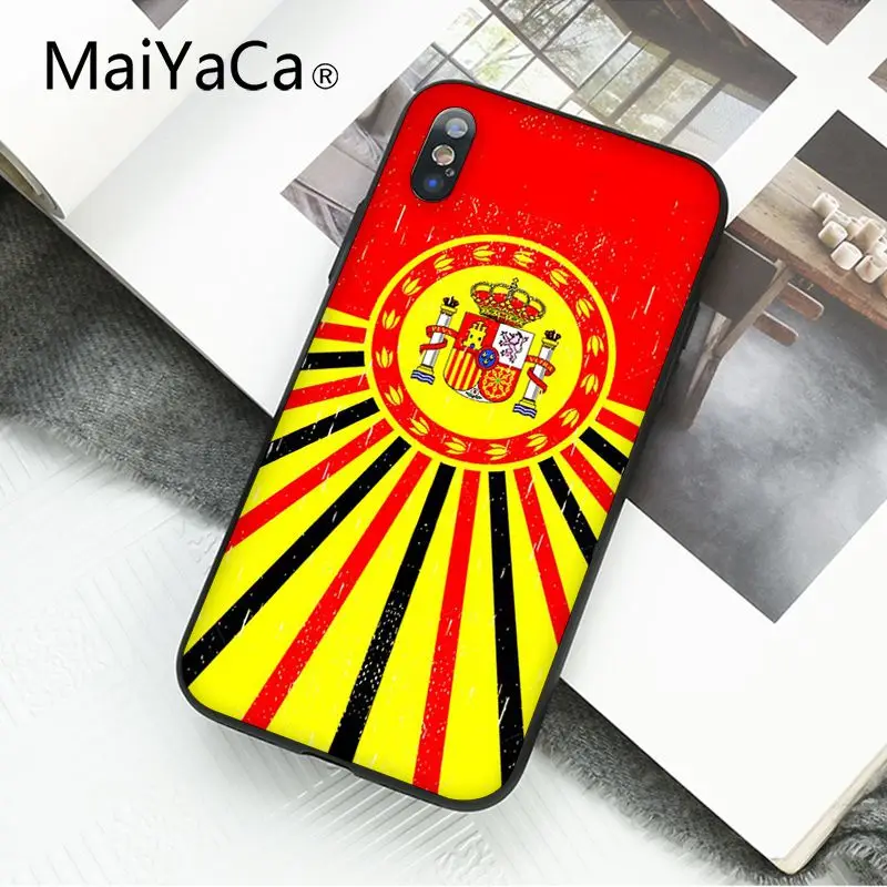 MaiYaCa чехол для телефона с испанским флагом для iphone 11 Pro 11Pro Max 6S 6plus 7 7plus 8 8Plus X Xs MAX 5 5S XR