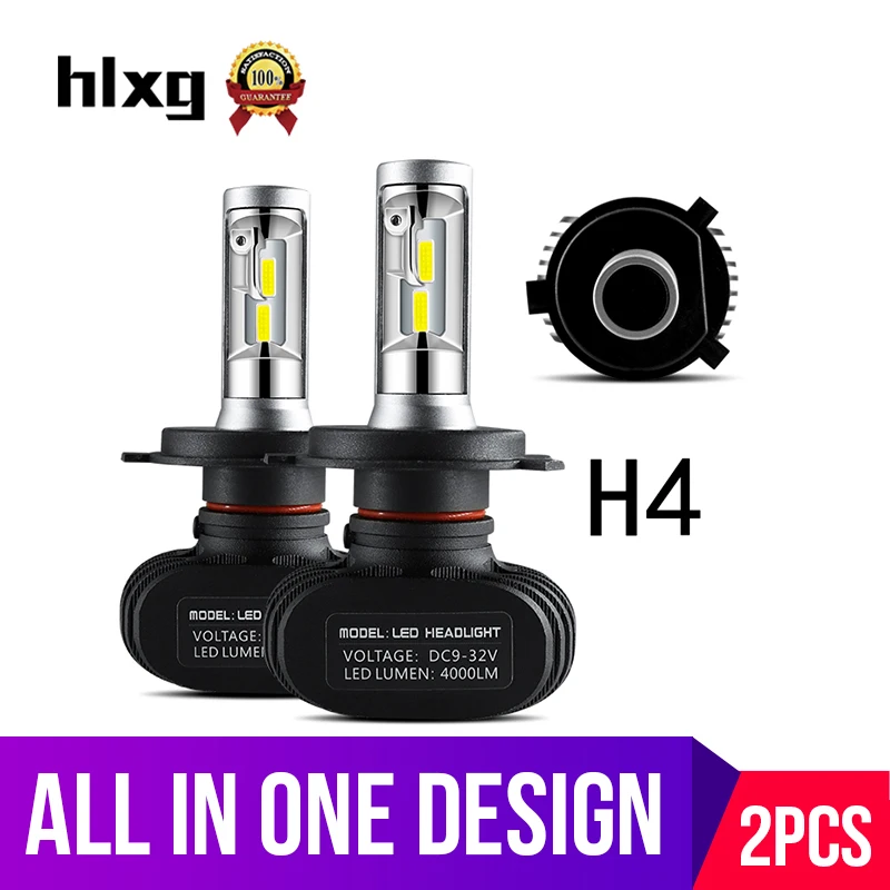 Hlxg авто лампа H4 светодиодные фары лампы дальнего и ближнего света диоды SMD чипы