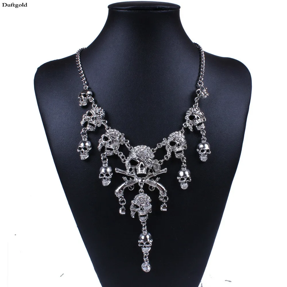 Skull necklace womens Clearance