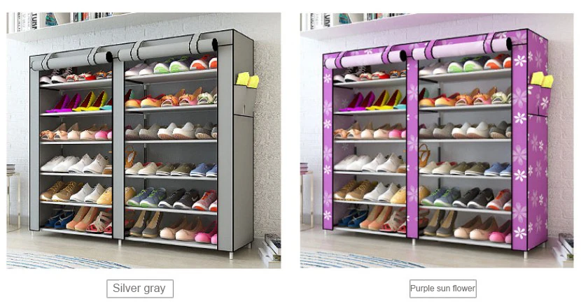 Kaidi 6 ярусов Оксфорд простая мебель многофункциональный шкаф для хранения обуви двухрядный органайзер для обуви Пылезащитная стойка для обуви