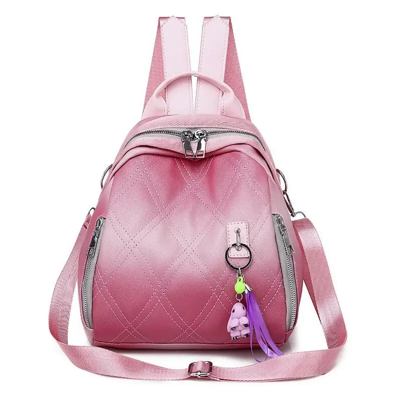 

Women Fashion Outdoor Travel Backpack Girls Geometric Pattern Leather School Bag Multi Functional Solid Color Laptop Backpacks