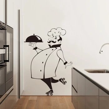 

Funny Chef Wall Stickers for Kitchen Tile Glass Walls Waterproof Vinyl Wall Sticker Home Decor Wall Decals House Decoration LW21