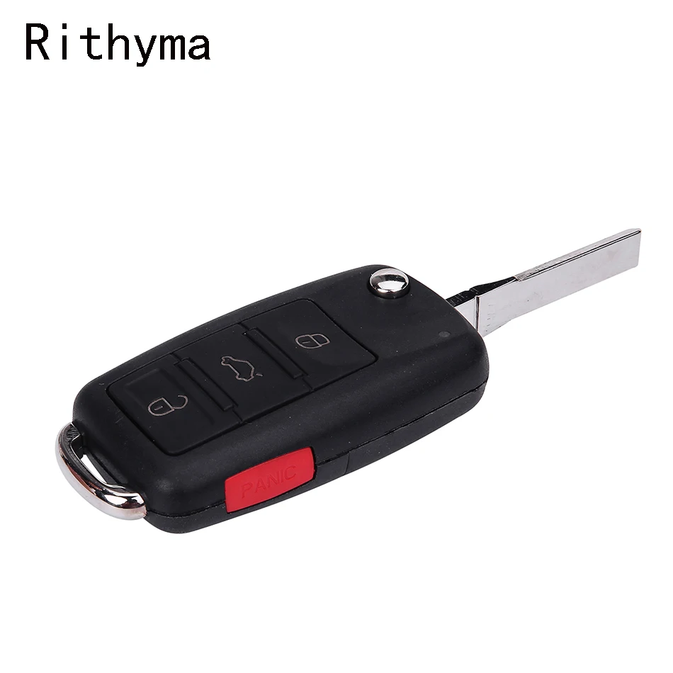 

Rithyma 4 Buttons Flip Folding Remote Car Key Shell Case Fob For Volkswagen VW Touareg With Logo