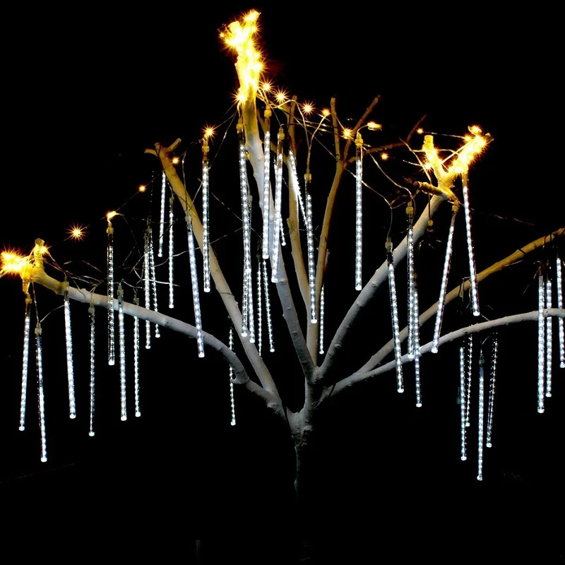30 см 50 см водонепроницаемый Метеоритный дождь Дождь трубка светодиодный гирлянды открытый Рождество Свадьба сад дерево украшения гирлянды