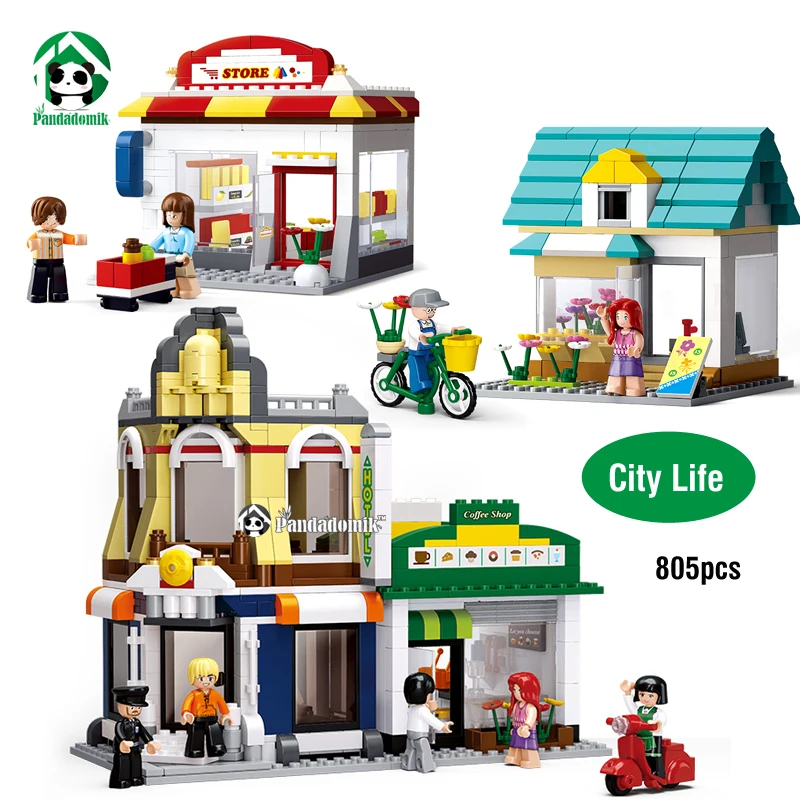 

Sluban City Street 805pcs Building Blocks Set  9 Toy Figures Educational Bricks Toys Compatible with  Bricks City Toy Blocks