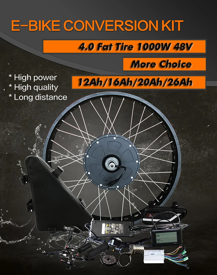 Cheap JS 1000W 48V EBike Conversion Kit Suit For Fat Tire Electric Bike 12Ah 16Ah 20Ah Lithium Battery Motor Wheel 20 26  LCD Display5 0