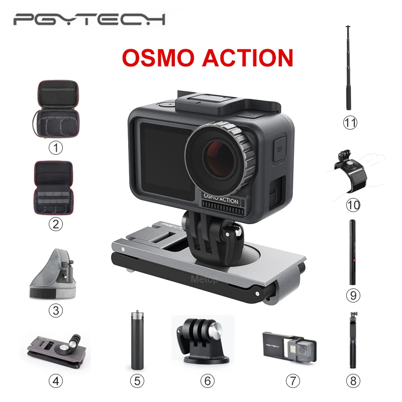 Экшн штатив PGYTECH DJI Osmo селфи палка ремешок держатель чехол сумка для Gopro Hero 7 6 Insta360