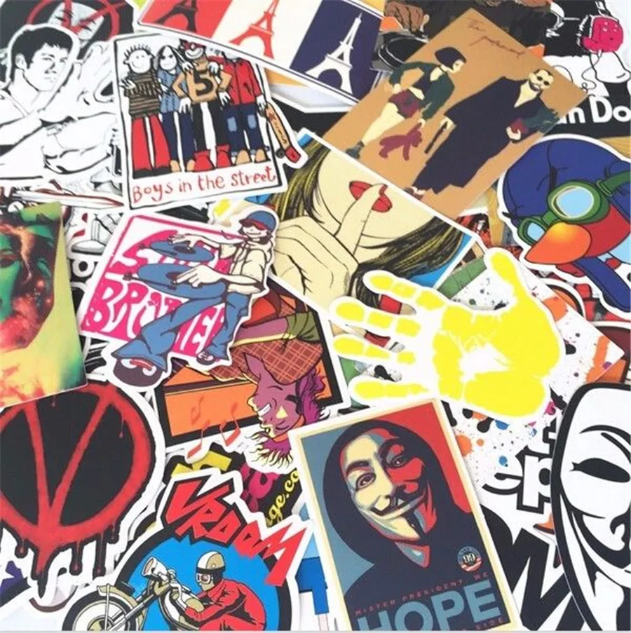 600 шт./лот Стикеры бомба Этикета Винил Ролл автомобилей Скейт Скейтборд ноутбука