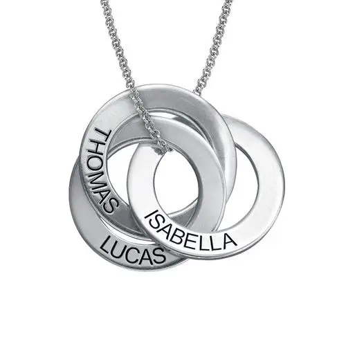 

Personalized 925 Silver Name Necklace 3 Discs Custom New Mum Gift Necklace Russian Circle Engraved Birthday Gift Jewelry