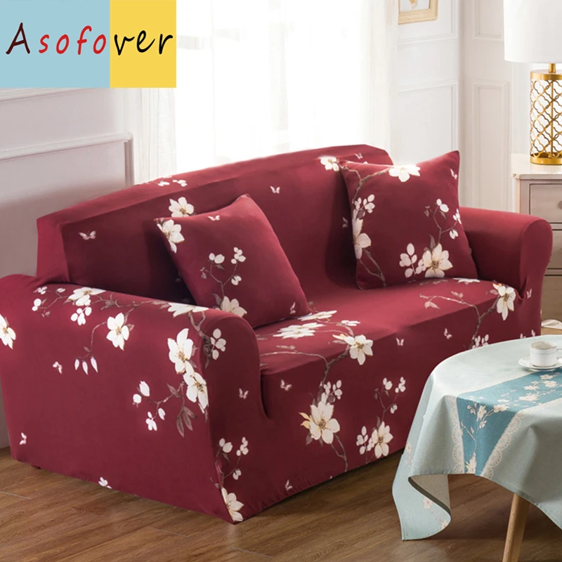 Asofver цветок Хюэ чехлы для диванов эластичный диван Slipcover Cubre диван растягивающиеся покрытия для мебели протектор Чехлы для диванов для гостиной - Цвет: 1