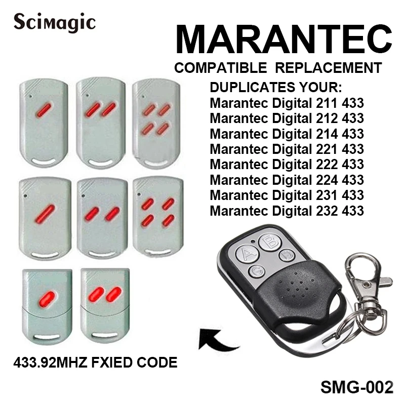 MARANTEC D304-433 gate & porte de garage Transmetteur Fob à distance 
