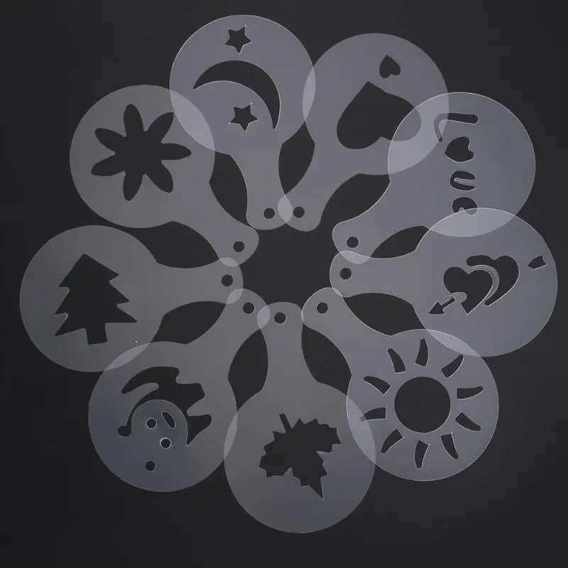 

15pcs Cake Decorating Tool Plastic White Useful Spray Flower Cake Mold DIY Cake Stencils Kitchen Supplier Accessories Tools