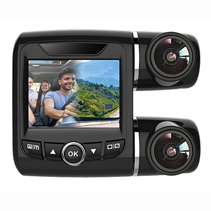 1080P Full HD Dual PTZ Car Camera with 2 inch TFT LCD Display with Dual
