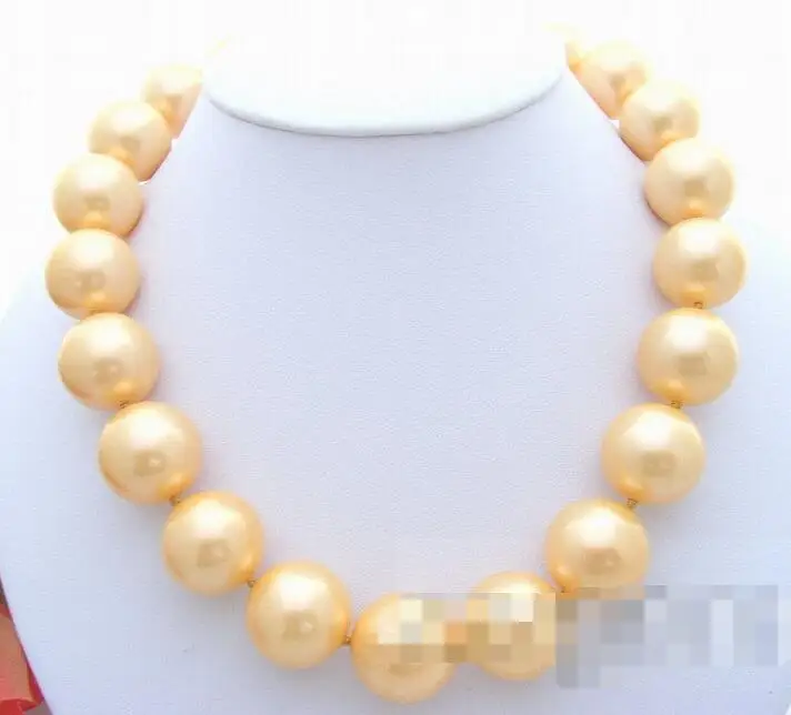 

Hot free shipping******* 20mm Golden Sea Shell Pearl Necklace
