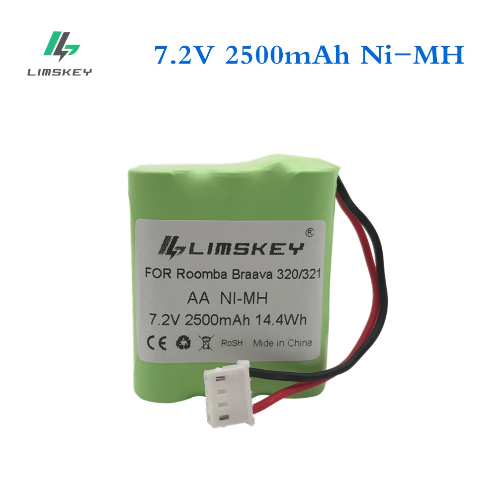 4 шт. Limskey 2500 мАч батарея для iRobot Braava 320 321 и мятный 4200 4205 пылесос робот 4408927