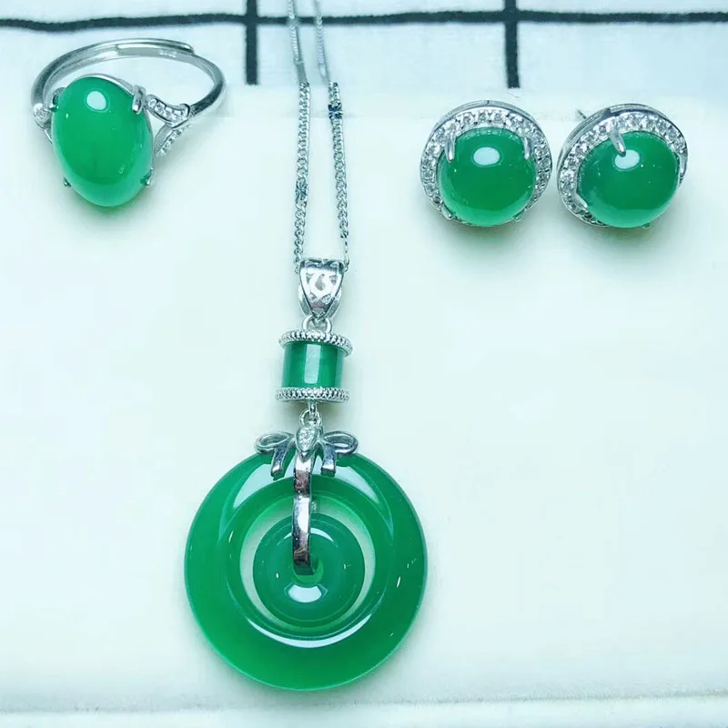 Buy yuxinyuan Fine jewelry Natural green jade jewelry