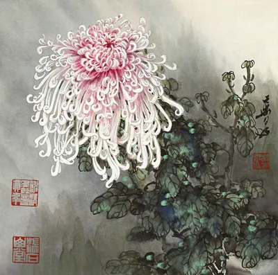 

DIY Unfinished 100% Mulberry Silk Suzhou Embroidery Patterns Sets Handmade Needlework Kits chrysanthemum 45*45cm